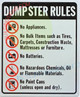 Dumpster Rules Sign Dumpster Rules Sign