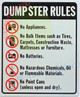 Dumpster Rules SIGNAGE