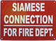 Siamese Connection for FIRE Department Sign