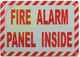 Sign FIRE ALARM CONTROL PANEL LOCATED INSIDE