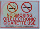 Signage NO SMOKING OR ELECTRONIC CIGARETTE USE IN COMMON AREA