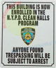 Sign NYPD CLEAN HALLWAYS