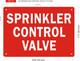 Signage SPRINKLER CONTROL VALVE INSIDE