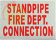 Sign STANDPIPE FIRE DEPT CONNECTION