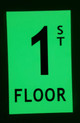 Floor number 1 SIGNAGE/ GLOW IN THE DARK "FLOOR NUMBER" SIGNAGE