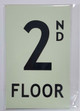 Floor number 2 Sign/ GLOW IN THE DARK "FLOOR NUMBER" Sign