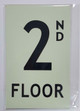 Floor number 2 SIGNAGE/ GLOW IN THE DARK "FLOOR NUMBER" SIGNAGE