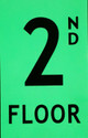 SIGN Floor number 2 / GLOW IN THE DARK "FLOOR NUMBER"