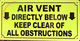 AIR VENT YELLOW SIGN