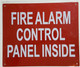 FIRE ALARM CONTROL PANEL LOCATED INSIDE SIGN