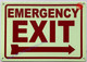Photoluminescent EMERGENCY EXIT WITH RIGHT ARROW