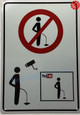 No Person shall Urinate In Public - Area Under Video Surveillance Signage