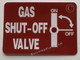 TWO (2) "gas Shut-off Valve" STICKER Signage