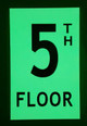 SIGN Floor number Five (5) / GLOW IN THE DARK "FLOOR NUMBER"