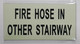 FIRE HOSE IN OTHER STAIRWAY HEAVY DUTY / GLOW IN THE DARK "BASEMENT" SIGNAGE