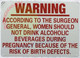 WARNING: ACCORDING TO THE SURGEON GENERAL, WOMAN SHOULD NOT DRINK ALCOHOLIC Signage