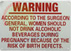 WARNING: ACCORDING TO THE SURGEON GENERAL, WOMAN SHOULD NOT DRINK ALCOHOLIC