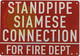 Standpipe Siamese Connection for FIRE Department Signage