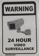 Pack of 4 pcs- WARNING 24 HOUR VIDEO SURVEILLANCE SIGN