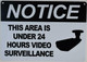 Pack of 4 "NOTICE THIS AREA IS UNDER 24 HOUR CCTV SURVEILLANCE TRESPASSERS WILL BE PROSECUTED" SIGN