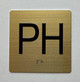 PH Elevator Jamb Plate Signage With Braille and raised number-Elevator PENTHOUSE number Signage  - The sensation line