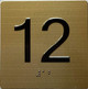 12TH FLOOR Elevator Jamb Plate Signage With Braille and raised number-Elevator FLOOR 12 number Signage  - The sensation line