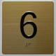 6TH FLOOR Elevator Jamb Plate Signage With Braille and raised number-Elevator FLOOR 6 number Signage  - The sensation line