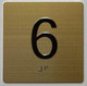 6TH FLOOR Elevator Jamb Plate sign With Braille and raised number-Elevator FLOOR 6 number sign  - The sensation line