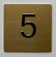 5TH FLOOR Elevator Jamb Plate sign With Braille and raised number-Elevator FLOOR 5 number sign  - The sensation line