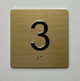 3RD FLOOR Elevator Jamb Plate sign With Braille and raised number-Elevator FLOOR 3 number sign  - The sensation line