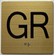 GR Elevator Jamb Plate sign With Braille and raised number-Elevator GROUND floor number sign  - The sensation line