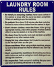 Laundry room rules sign