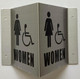 Corridor Women restroom accessible sign