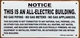 ALL ELECTRIC BUILDING: FULL SIGNS PACKAGE WITH EXTRA LARGE  BLACK DISPLAY BOARD-( 38x28 frame, black/WHITE))