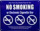 Sign NYC NO SMOKING OR ELECTRONIC CIGARETTES  FOR RESTURANTS