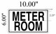 SIGN METER ROOM  (White Aluminium rust free)