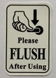 PLEASE FLUSH AFTER USING STICKERS WITH IMAGE Signage