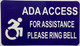 ADA ACCESS FOR ASSISTANCE PLEASE RING BELL Decal Sticker Sign
