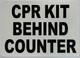 CPR KIT BEHING COUNTER Decal/STICKER Signage