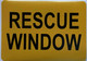 Signage  RESCUE WINDOW Decal/STICKER