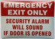 Signage  EMERGENCY EXIT ONLY SECURITY ALARM WILL SOUND IF DOOR IS OPENEDDecal/STICKER