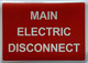 MAIN ELECTRIC DISCONNECT Decal/STICKER Sign