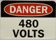 Sign DANGER 480 VOLTS STICKER/DECAL