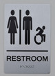 RESTROOM  Tactile Graphics Grade 2 Braille Text with raised letters  Sign