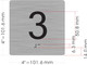 Elevator JAMB Plate with Braille - Elevator Floor Number Brush SILVER Signage