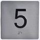 Elevator JAMB Plate with Braille - Elevator Floor Number Brush SILVER