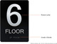 Sign Black Floor number  -Tactile Graphics Grade 2 Braille Text with raised letters