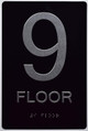 Black Floor number  -Tactile Graphics Grade 2 Braille Text with raised letters