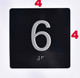 Signage  Elevator JAMB Plate with Braille - Elevator Floor Number Brush BLACK