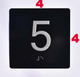 Signage  Elevator JAMB Plate with Braille - Elevator Floor Number Brush BLACK